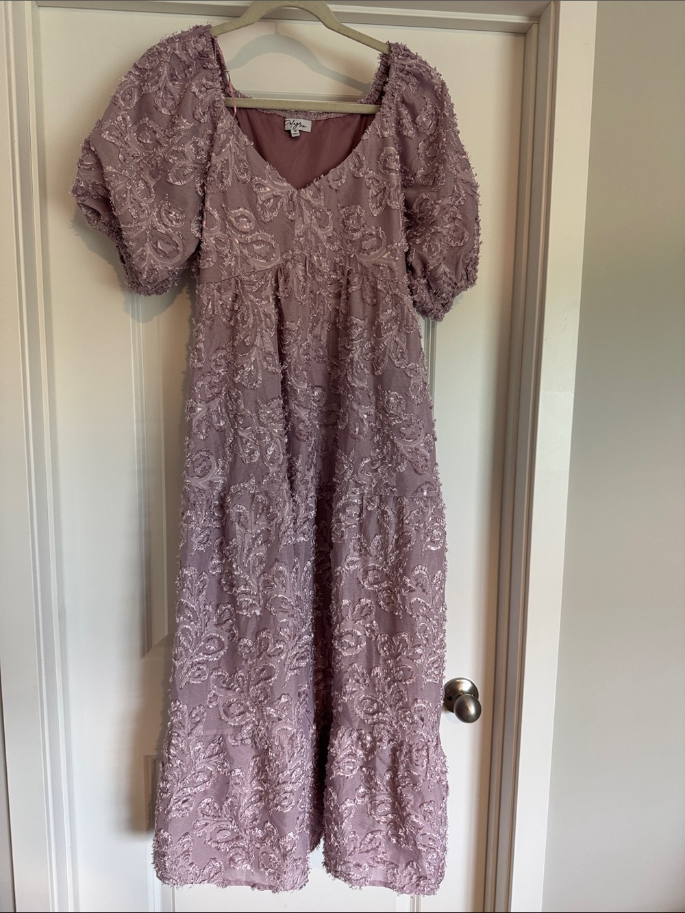 Polagram Mauve Textured Midi Dress